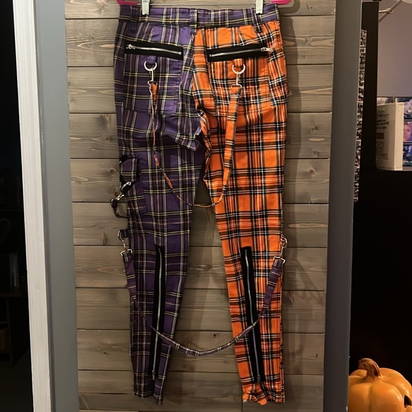 Tripp NYC - Madness Pant Purple/Orange Plaid 32/32 - Picture 2 of 5